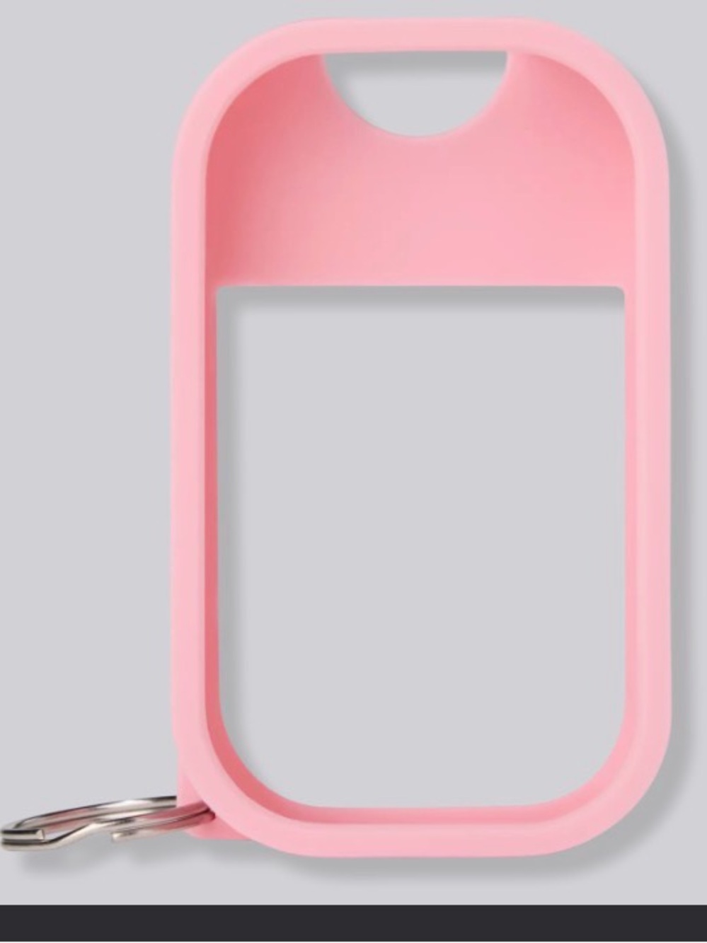 Pink Silicone Travel Handsantizer Holder Keychain